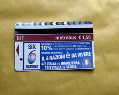 ITALIA 2018, ROME METRO TICKET RUGBY 6 NATIONS USED - Europa