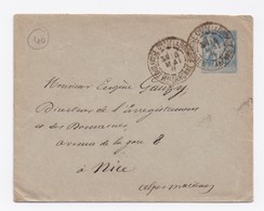ENVELOPPE DE TOULOUSE POUR NICE DU 06/05/1891 - Enveloppes Types Et TSC (avant 1995)