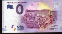 France - Billet Touristique 0 Euro 2018 N°1005 , Date D'anniversaire  (UEEE001005/5000) - PONT-CANAL DE BRIARE - Privatentwürfe