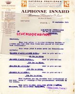 75- PARIS- FACTURE ALPHONSE ISNARD- BARREAU- MENANT-MATIERES 1 ERES DISTILLATEUR-PARFUMEUR-16 RUE SAINT MERRI-1929 - Ambachten