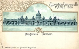 ** T2/T3 1900 Paris, Exposition Universelle, Manufactures Nationales. Art Nouveau Litho - Non Classés