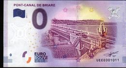 France - Billet Touristique 0 Euro 2018 N°1011 , Date D'anniversaire  (UEEE001011/5000) - PONT-CANAL DE BRIARE - Privatentwürfe