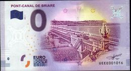 France - Billet Touristique 0 Euro 2018 N°1016 (UEEE001016/5000) - PONT-CANAL DE BRIARE - Pruebas Privadas
