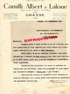 13- GRASSE -LETTRE CAMILLI- ALBERT & LALOUE-MATIERES PREMIERES PARFUMERIE-PARFUM-SAVONNERIE-1930 - Drogisterij & Parfum