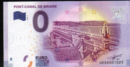 France - Billet Touristique 0 Euro 2018 N°1025 (UEEE001025/5000) - PONT-CANAL DE BRIARE - Private Proofs / Unofficial