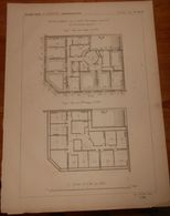 Plan D'une Maison D'angle à Paris, Rue Hippolyte Lebas N°8. 1880. - Travaux Publics