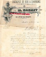 13- MARSEILLE- RARE LETTRE MANUSCRITE SIGNEE M. GACHET-ENTREPOT BOIS CHARBONS-41 RUE DU MUSEE-35 RUE NEUVE STE CATHERINE - Ambachten