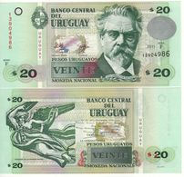 URUGUAY  20 Pesos Uruguayos P86b  2011  Serie F     UNC - Uruguay