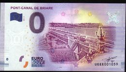 France - Billet Touristique 0 Euro 2018 N°1059 (UEEE001059/5000) - PONT-CANAL DE BRIARE - Prove Private