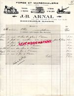 48- MARVEJOLS- RARE FACTURE J.B. ARNAL- FORGE MARECHALERIE- RUE DES CARMES PLACE AUX BLES- 1928 MARECHAL FERRANT-FORGERO - Ambachten