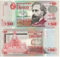 URUGUAY  50 Pesos Uruguayos P75b     Serie  B  2000   UNC - Uruguay