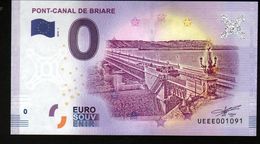 France - Billet Touristique 0 Euro 2018 N°1091 (UEEE001091/5000) - PONT-CANAL DE BRIARE - Privatentwürfe