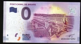 France - Billet Touristique 0 Euro 2018 N°1092(UEEE001092/5000) - PONT-CANAL DE BRIARE - Privatentwürfe