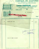 42- ST SAINT ETIENNE- FACTURE LUCIEN CHATELAS- FABRIQUE CLOTURES -FABRICANT TREILLAGES GRILLAGES-5 RUE GRIS DE LIN- 1965 - Ambachten