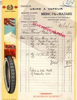 34- MONTPELLIER- RARE FACTURE MERIC FILS & MAZARS- USINE VAPEUR PNEU GOODRICH - GARAGE AUTOMOBILE-4 RUE CASTILLON -1924 - Cars
