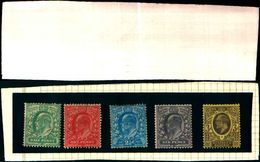 85902) Gran Bretagna-1902 Edoardo VII-n106/107/109/111/114 - Unused Stamps