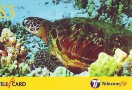 Télécarte FIJI  (2320) TORTUE *  TURTLE * SHELL * CORAL *  Phonecard - SCHILDKRÖTE * TELEFONKARTE - Turtles