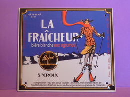 Plaque En Métal "BIERE LA FRAICHEUR AUX AGRUMES" - Tin Signs (after1960)