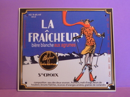 Plaque En Métal "BIERE LA FRAICHEUR AUX AGRUMES" - Plaques En Tôle (après 1960)