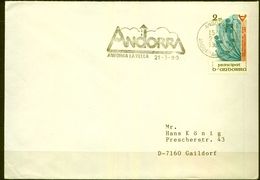 1990 , ANDORRA - CORREO FRANCÉS , SOBRE CIRCULADO ANDORRA LA VELLA - GAILDORF , ED. AÑO INT. MINUSVALIDOS - Cartas & Documentos
