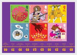 Jersey  2018   Popculture Of The 60s    Velletje-sheetlet       Postfris/mnh/neuf - Neufs