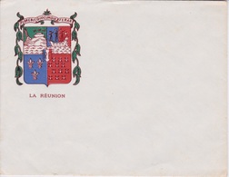 974 - ILE DE LA REUNION -  ENVELOPPE AVEC BLASON ET AVEC L'ANCIENNE EMBLÈME - Autres & Non Classés