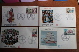 1969  /  1971  -    F.D.C.  DE  LA  REUNION       4  ENVELOPPES - Covers & Documents