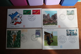 1960  /  1972  -    F.D.C.  DE  LA  REUNION       4  ENVELOPPES - Brieven En Documenten