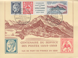 Carte  Maximum  1er Jour   NOUVELLE CALEDONIE   Timbres  Bloc  Feuillet  CENTENAIRE  DE  LA  POSTE  1960 - Cartoline Maximum