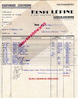 70- LUXEUIL LES BAINS- RARE FACTURE HENRI LEPINE-PARFUMERIE LUXOVIENNE-PARFUM BOURJOIS-SIMON-GIBBS-9 RUE PASTEUR- 1949 - Chemist's (drugstore) & Perfumery