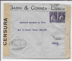 1916 - PORTUGAL - ENVELOPPE Avec DOUBLE CENSURE De LISBONNE => PARIS - Lettres & Documents