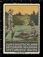 German Poster Stamp, Reklamemarke, Cinderella, Scout, Erkunden, Jungdeutschland Ortsgruppe Heilbronn Stiftungsfest Mai. - Oblitérés