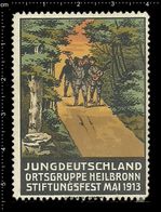 German Poster Stamp, Reklamemarke, Cinderella, Scout, Erkunden, Jungdeutschland Ortsgruppe Heilbronn Stiftungsfest Mai. - Gebraucht
