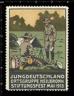 German Poster Stamp, Reklamemarke, Cinderella, Scout, Erkunden, Jungdeutschland Ortsgruppe Heilbronn Stiftungsfest Mai. - Used Stamps