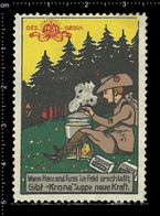 German Poster Stamp, Reklamemarke, Cinderella, Scout, Erkunden, Scout Posing, Erkunden Posierend. - Usados