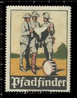 German Poster Stamp, Reklamemarke, Cinderella, Scout, Erkunden, Pfadfinder, Scout Posing, Erkunden Posierend. - Usati