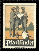 German Poster Stamp, Reklamemarke, Cinderella, Scout, Erkunden, Pfadfinder, Scout Posing, Erkunden Posierend. - Oblitérés