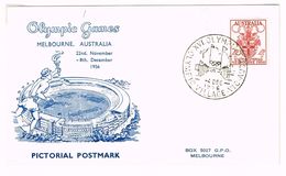 Olympic Games Melbourne Australia 4-12-56 Pictorial Postmark - Marcofilie