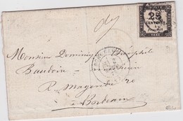 FRANCE 1872 LETTRE TAXEE DE BORDEAUX SIGNEE  CALVES - 1859-1959 Briefe & Dokumente