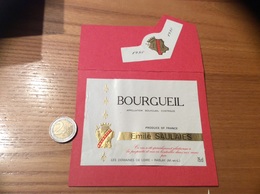 Etiquette * De Vin « Bourgueil - Émile SAULAIES - RABLAY (49) » 1980 (blason) + Collerette - Rouges