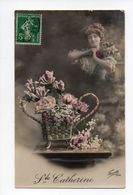Delcampe - Sainte Catherine: Jeune Femme Avec Roses Et Muguet (18-463) - St. Catherine