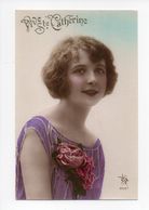 Delcampe - Sainte Catherine: Jeune Femme Avec Roses (18-469) - St. Catherine