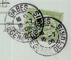 Cachet GABES REGENCE De TUNIS Sur CPA En L'état 1906 - Cartas & Documentos