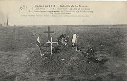 CARTE POSTALE ORIGINALE ANCIENNE : UNE TOMBE ENTRE CHAMBRY ET VARREDDES BATAILLE DE LA MARNE GUERRE 1914/1918 AISNE (02) - Cementerios De Los Caídos De Guerra