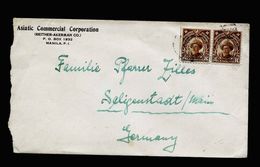 A5140) US Philipppines Cover With 2x 8c To Germany - Filippine