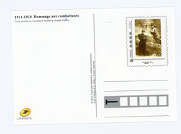 FRANCE - PERSONNALISÉS - LOGO "HOMMAGE AUX COMBATTANTS" (ENTIER) -  N° Yvert  **  (PHILAPOSTE);  MONDE 20g - Personalized Stamps (MonTimbraMoi)