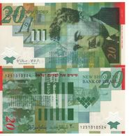 ISRAEL   20 New Sheqalim POLIMER  "Commemorative"    P63 (2008)   ( Moshe Sharett )  UNC - Israël