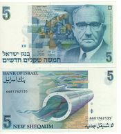 ISRAEL   5  New Sheqalim  P52b   (1987)   ( Levi Eshkol )  UNC - Israel