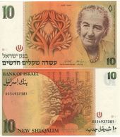 ISRAEL   10 New Sheqalim P53b   (1987)   ( Golda Meir )  UNC - Israel