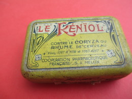 Boite Métallique Ancienne/Le Renïol/Contre Le Coryza Ou Rhume De Cerveau/Coopération Pharm/MELUN/Vers 1930-1950 BFPP159 - Dozen